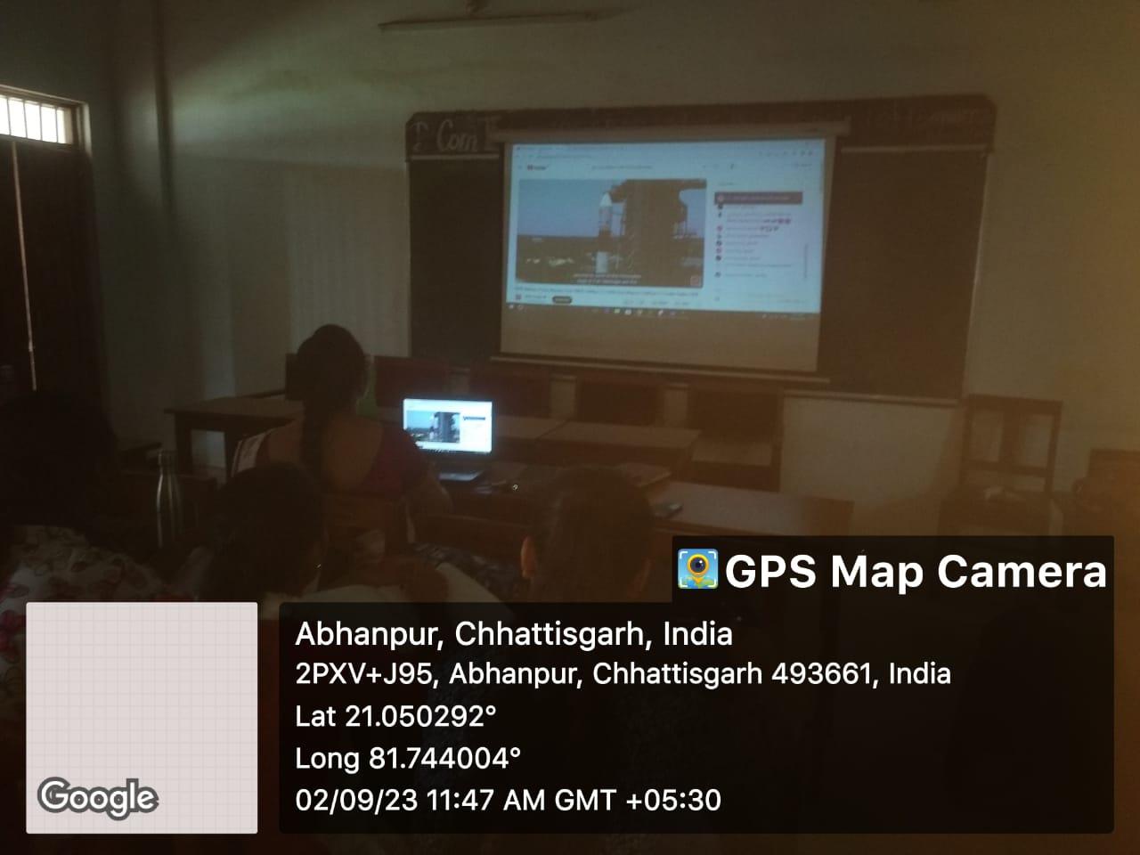 Physics Events-Aditya L1 satellite launch -Govt kavyopadhyay hiralal college Abhanpur-Rajim Road